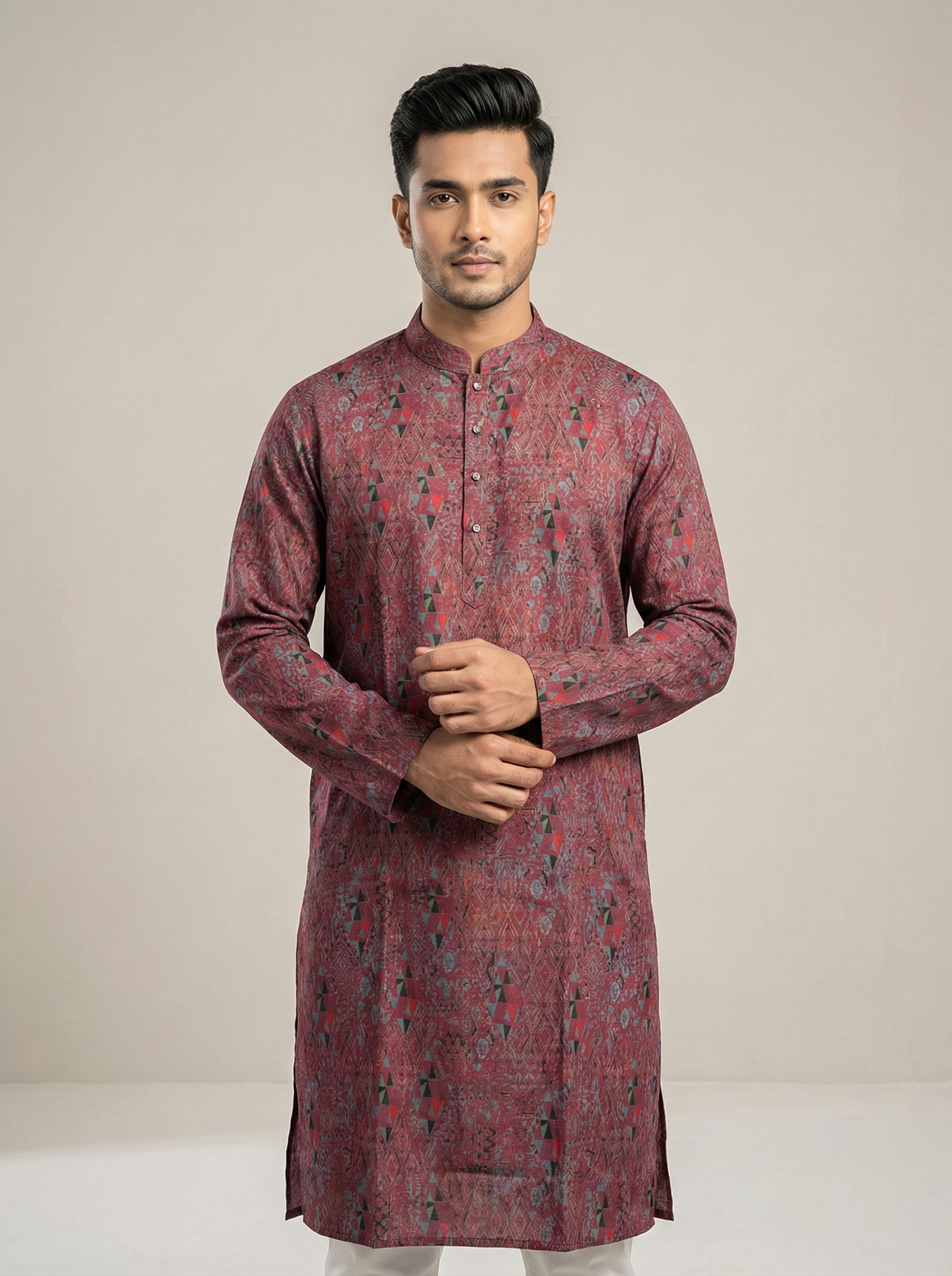 Gemini_Generated_Image_krcsqlkrcsqlkrcs Regular Fit Semi-Formal Panjabi - Image 1