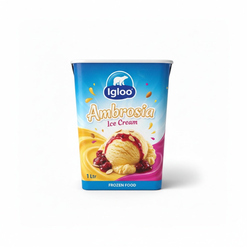 cmp_48f3ba83d0d4 Igloo Ambrosia Ice Cream 1 Ltr - Image 1