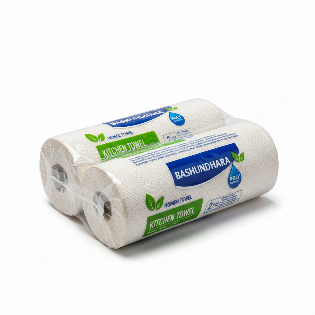 enh_norm_be4965d5-39f1-4678-a5f8-0fce9a4c5318.png Bashundhara Kitchen Towel 2PCS Poly - Image 1